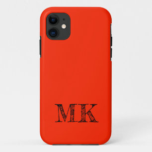 Scarlet Solid Colour   Modern Minimal Initial  Case-Mate iPhone Case