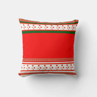 Scarlet Stars – Red, Green & Ivory Geometric Cushion