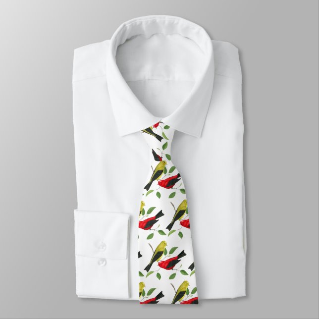 Scarlet Tanager Bird Tie (Tied)