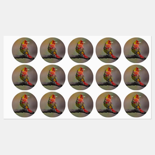 Scarlet Tanager Molting - Original Photograph (Sheet)