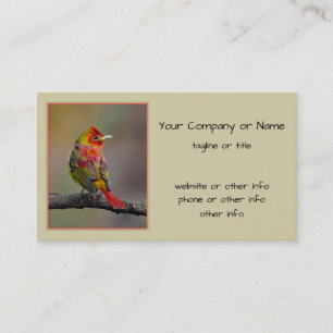 Scarlet Tanager Molting - Original Photograph Business Card