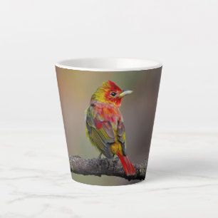 Scarlet Tanager Molting - Original Photograph Latte Mug