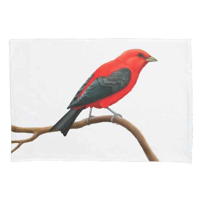 Scarlet Tanager Wild Bird Pillowcase (Front)