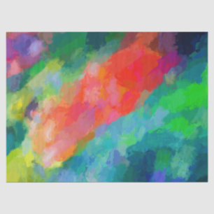 Scarlet, Turquoise and Bright Green Abstract Art Tissue Paper