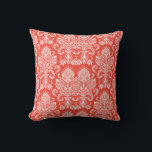 Scarlet Victorian Damask Cushion<br><div class="desc">Vintage Victorian Era inspired damask patterns in a colour palette researched from historic preservation sources.</div>