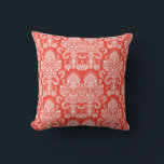 Scarlet Victorian Damask Cushion<br><div class="desc">Vintage Victorian Era inspired damask patterns in a colour palette researched from historic preservation sources.</div>