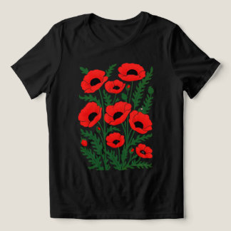 Scarlet Whisper Women’s Abstract Poppy T‑Shirt Tri-Blend Shirt