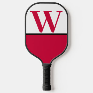 Scarlet & White College Monogram Pickleball Paddle