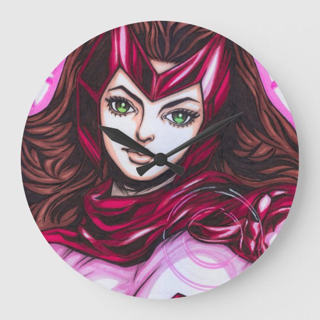 Scarlet Witch ~ Wanda Maximoff Large Clock (Front)