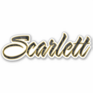 Scarlett black gold lettering sticker