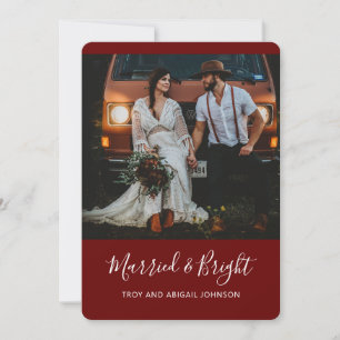 SCARLETT Red Married & Bright Newlywed Holiday Card