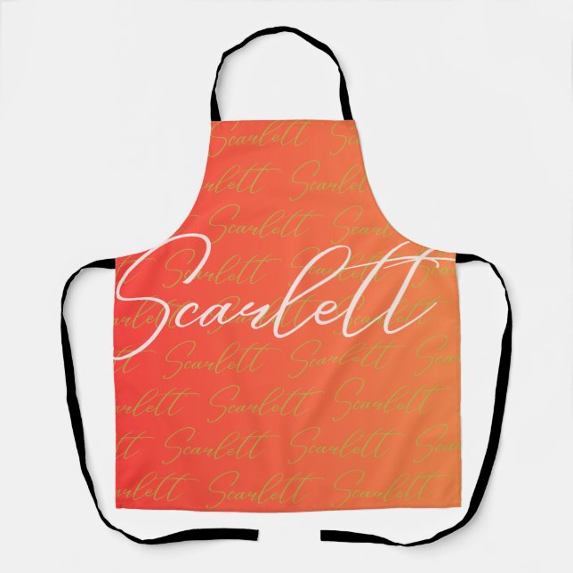 Scarlett Repeating Name Pattern  Apron (Front)