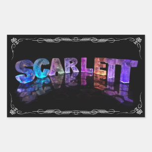 Scarlett - The Name Scarlett in 3D Lights (Photog Rectangular Sticker