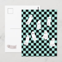 Scarry Halloween Ghosts Spooky Design Chequered