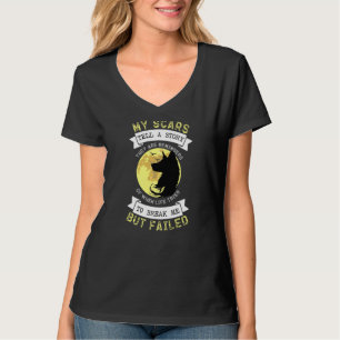 Scars Tell Story Life Reminders Moon Wolf Unbreaka T-Shirt