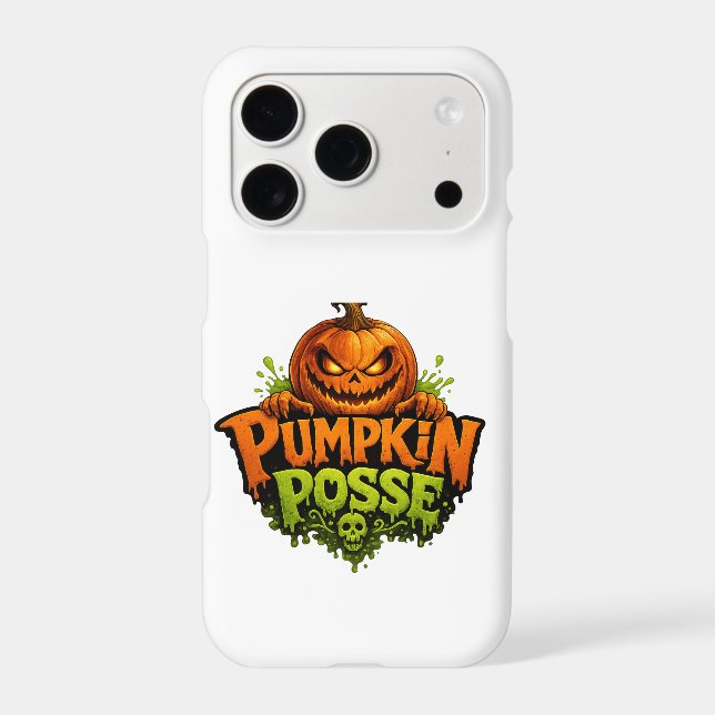 Scary and Cool: Pumpkin Posse iPhone Pro Case 🎃 (Back)