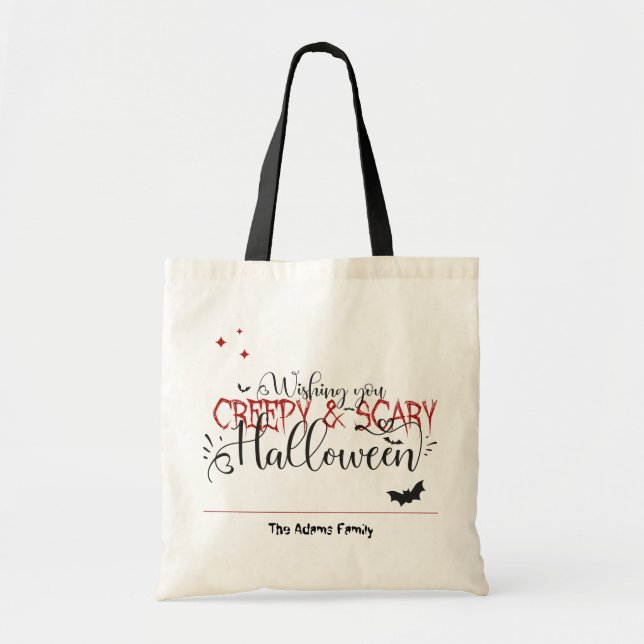SCARY AND CREEPY HALLOWEEN TOTE BAG (Front)