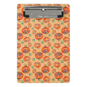 Scary and smiling Halloween pumpkin  Bath Towel Se Mini Clipboard