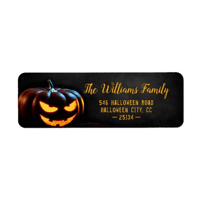 Scary Bad Pumpkin Happy Halloween Address (Front)