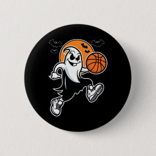Scary Basketball Ghost - Spooky Halloween Design 6 Cm Round Badge