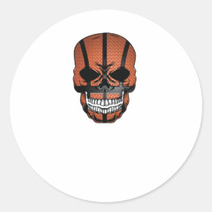 Scary Basketball Skull Face  Classic Round Sticker