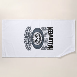 Scary Beautiful Halloween Vintage Pumpkin Shirt De Beach Towel