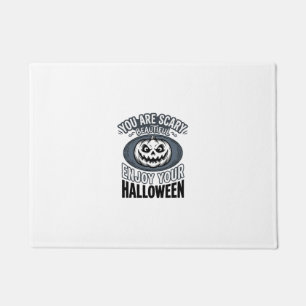 Scary Beautiful Halloween Vintage Pumpkin Shirt De Doormat