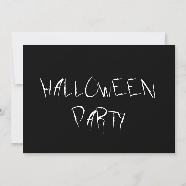 Scary black and white Halloween party Invitation (Front)