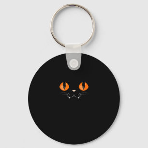 Scary Black Cat Face Halloween Costume Cat Lovers Key Ring