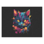 Scary Black Cat Halloween Decoupage