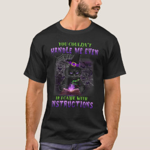 Scary Black Cat Witch Happy Halloween Apparel T-Shirt