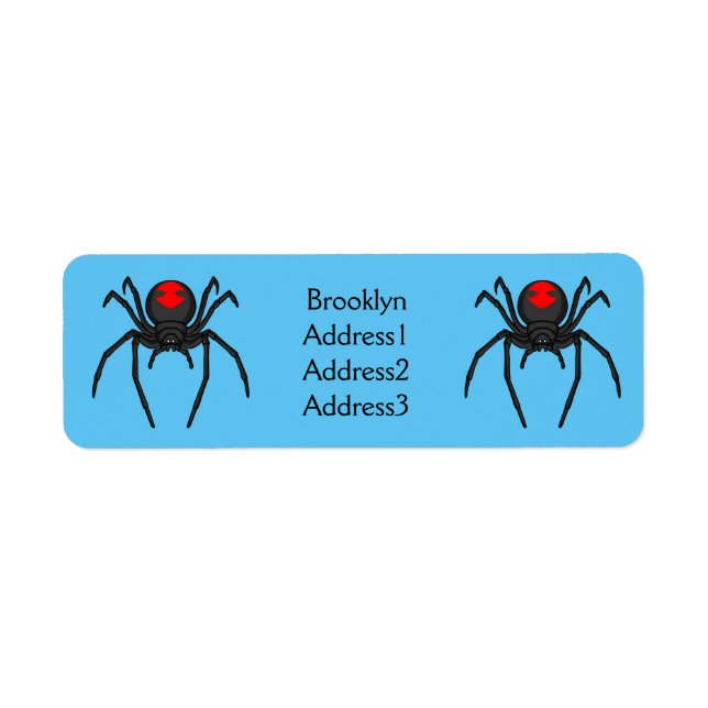 Scary black widow spider cartoon illustration (Front)