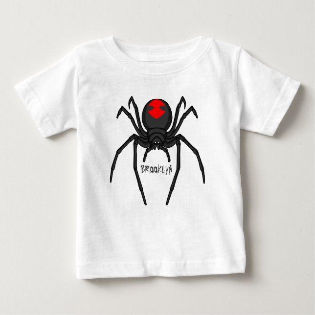 Scary black widow spider cartoon illustration  baby T-Shirt (Front)
