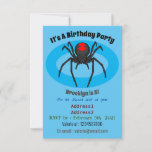 Scary black widow spider cartoon illustration invitation<br><div class="desc">A scary black widow spider for lovers of creepy crawly things.</div>