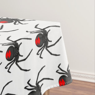 Scary black widow spider cartoon illustration tablecloth