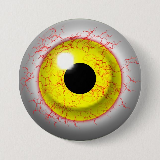Scary Bloodshot Zombie Eye Novelty 7.5 Cm Round Badge (Front)