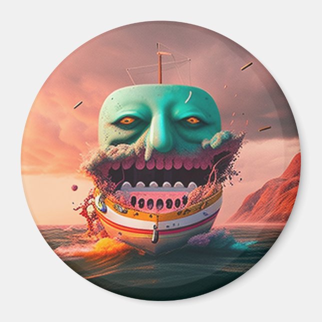 Scary boat magnet (Front)