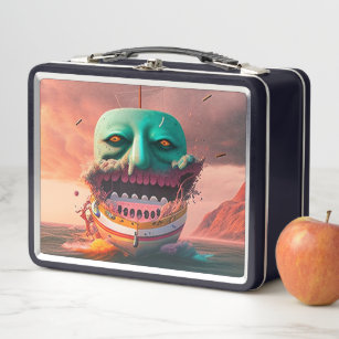 Scary boat metal lunch box