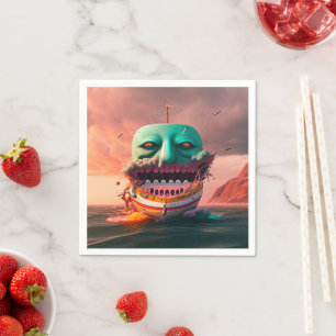 Scary boat napkin