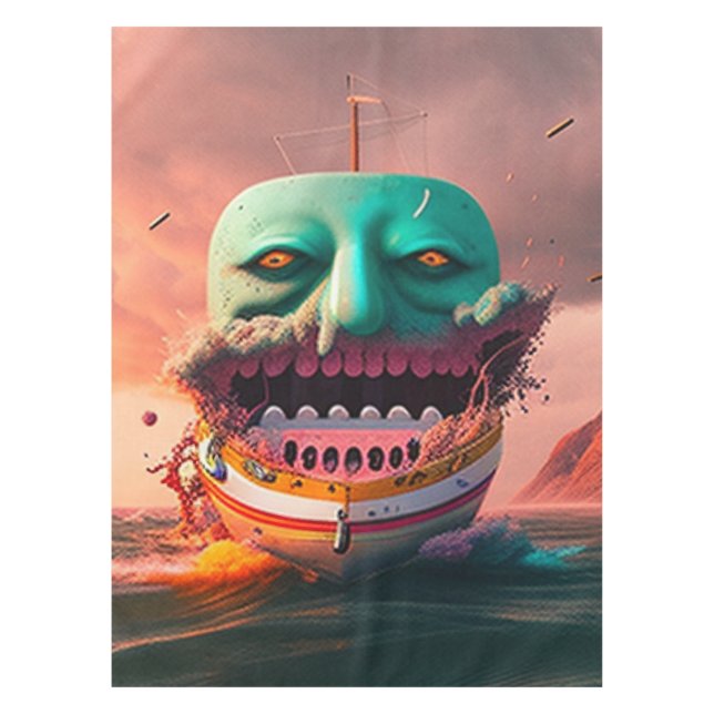 Scary boat tablecloth (Front)