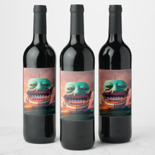 Scary boat wine label