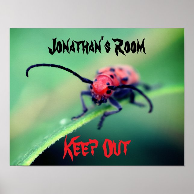 Scary Bug Kids Room Personalized Wall Door  Poster (Front)