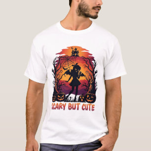 Scary But Cute Halloween Bat Girl Pumpkins Haunted T-Shirt