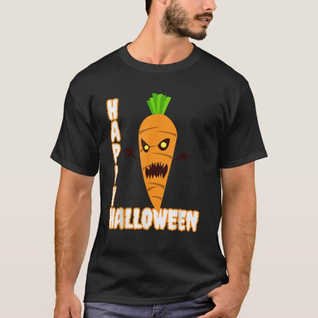Scary Carrot Happy Halloween Men Women Boys Girls  T-Shirt (Front)