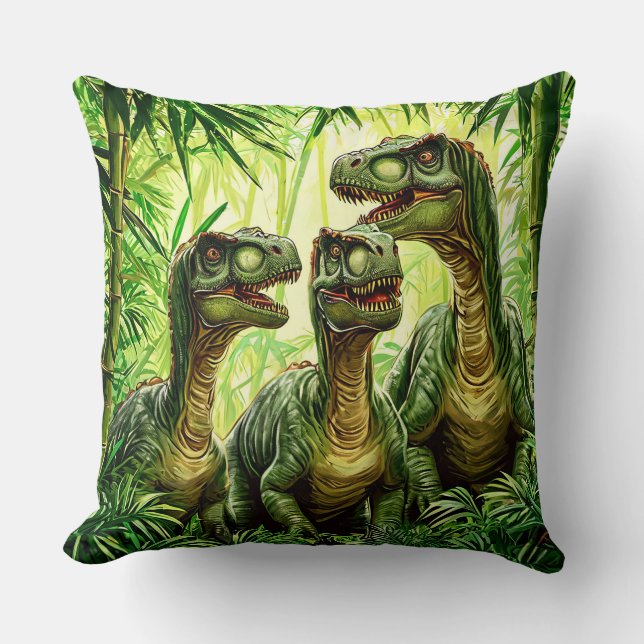 🦖😈 Scary Cartoon Dinosaurs Adventure Decor Gift  Cushion (Front)