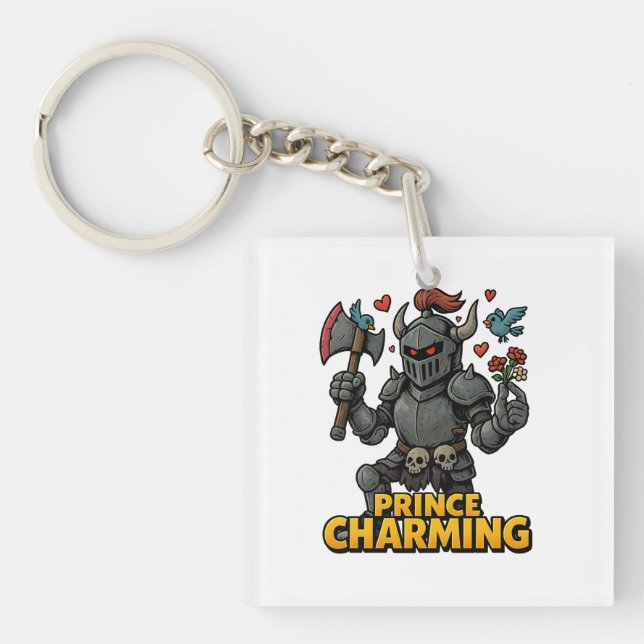 Scary Cartoon Knight  – “Price Charming Key Ring (Front)