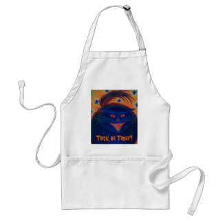 Scary Cat Blue 'Trick or Treat?' apron