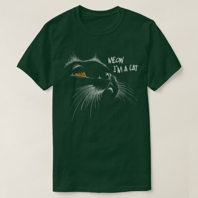 Scary Cat Face Yellow Eyes Funny Cat Lover Hallowe T-Shirt (Design Front)