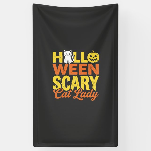 Scary Cat Lady Halloween Design_1 Banner (Vertical)