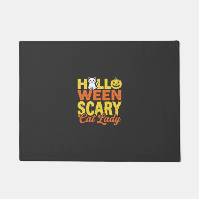 Scary Cat Lady Halloween Design_1 Doormat (Front)